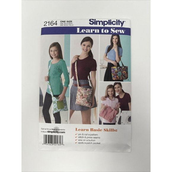 Simplicity Other Simplicity Learn To Sew Pattern 2 Handbags Sling